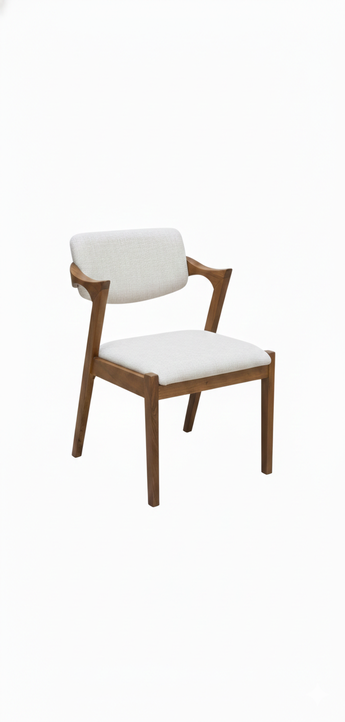 The Verona Arm Chair | Acacia Wood Upholstered Dining & Accent Chair