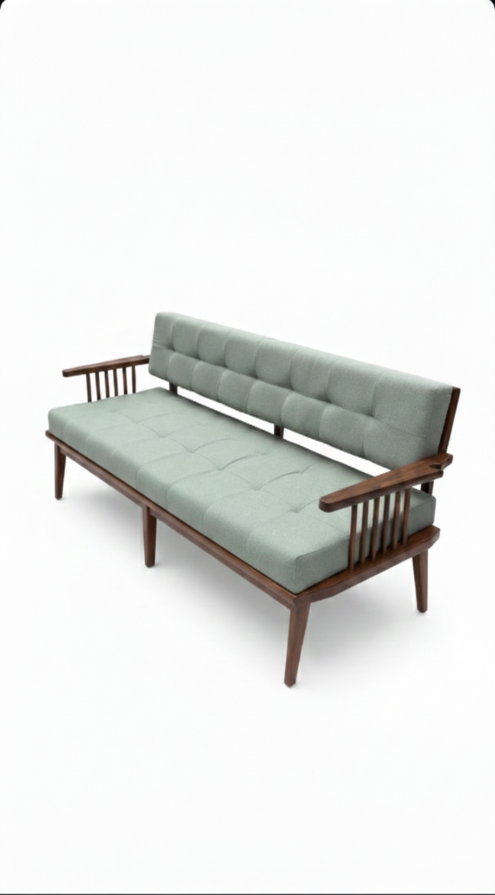 The Copenhagen 3-Seater Sofa | Acacia Wood Mid-Century Modern Living Room Sofa