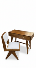 The Jodhpur Study Set | Acacia Wood Writing Desk & Upholstered Chair