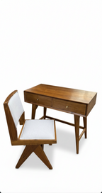 The Jodhpur Study Set | Acacia Wood Writing Desk & Upholstered Chair
