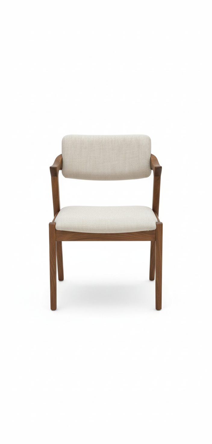 The Verona Arm Chair | Acacia Wood Upholstered Dining & Accent Chair