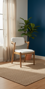 The Verona Arm Chair | Acacia Wood Upholstered Dining & Accent Chair