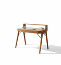 The Arlo Work Console | Acacia Wood Writing Desk & Console Table with Drawer & Raised Rail