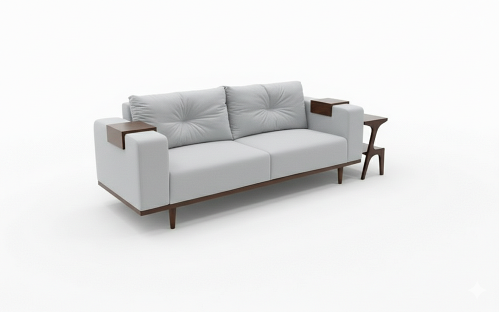Aangan Sofa | Modern Upholstered Living Room Sofa with Solid Wood Frame
