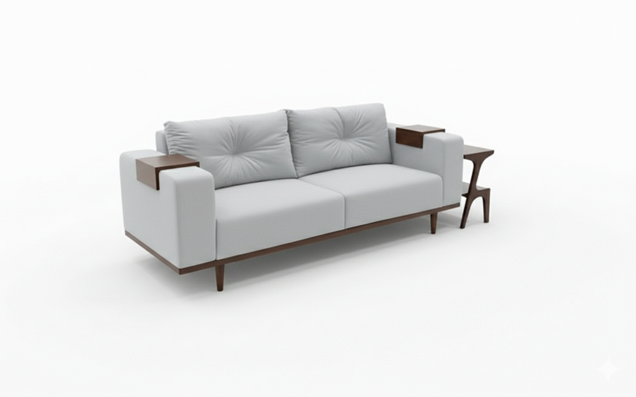 Aangan Sofa | Modern Upholstered Living Room Sofa with Solid Wood Frame