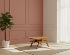 Axton Coffee Table | Solid Wood Centre Table with Lower Shelf & Sculpted Support
