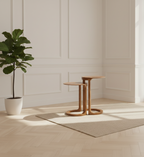 Halo Nest Tables Set of 2 | Solid Wood Modern Nesting Side Tables