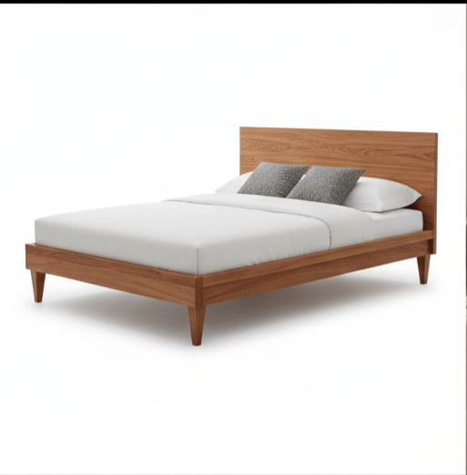 Nova Bed | Solid Wood Minimalist Platform Bed Frame with Headboard