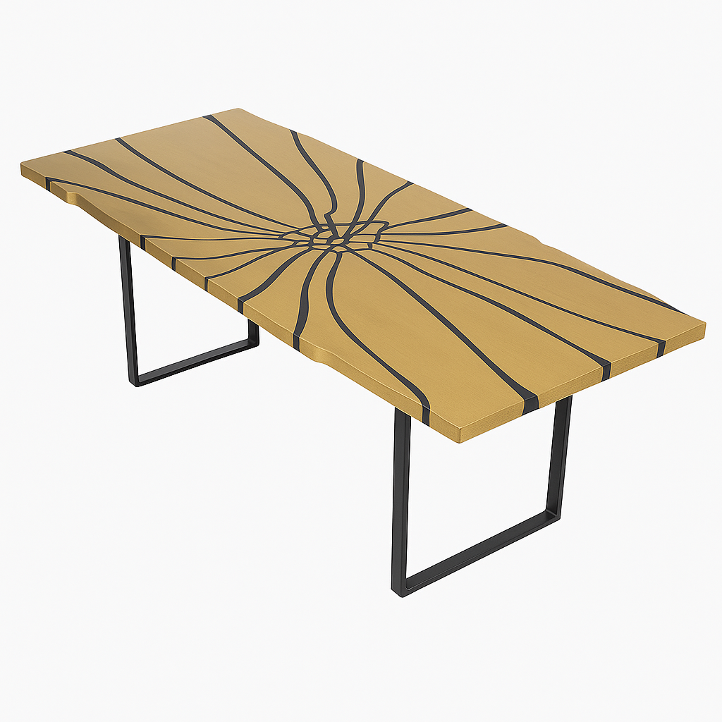 Brass and Epoxy Dining Table