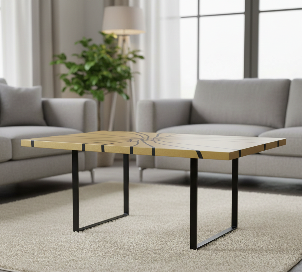 Rass: Brass and Epoxy Centre Table